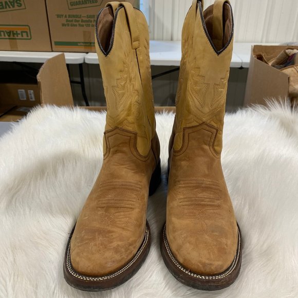 RADICAL BOOT CO Tan Leather Cowboy Boots SZ 12 main image 3